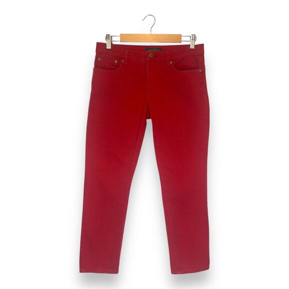 Lauren Ralph Lauren Jeans Co. Women's Modern Straight Ankle Jeans Sz 6 Rust Red - Picture 2 of 9